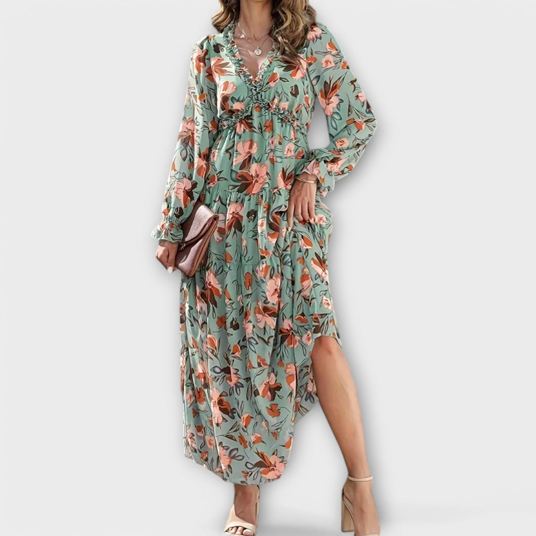 Maxi Dress with Floral Patterns