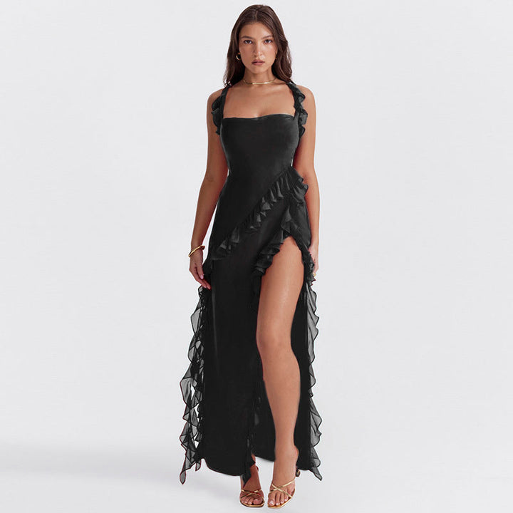 Meissa | Obleka z Asimetričnimi Ruffles