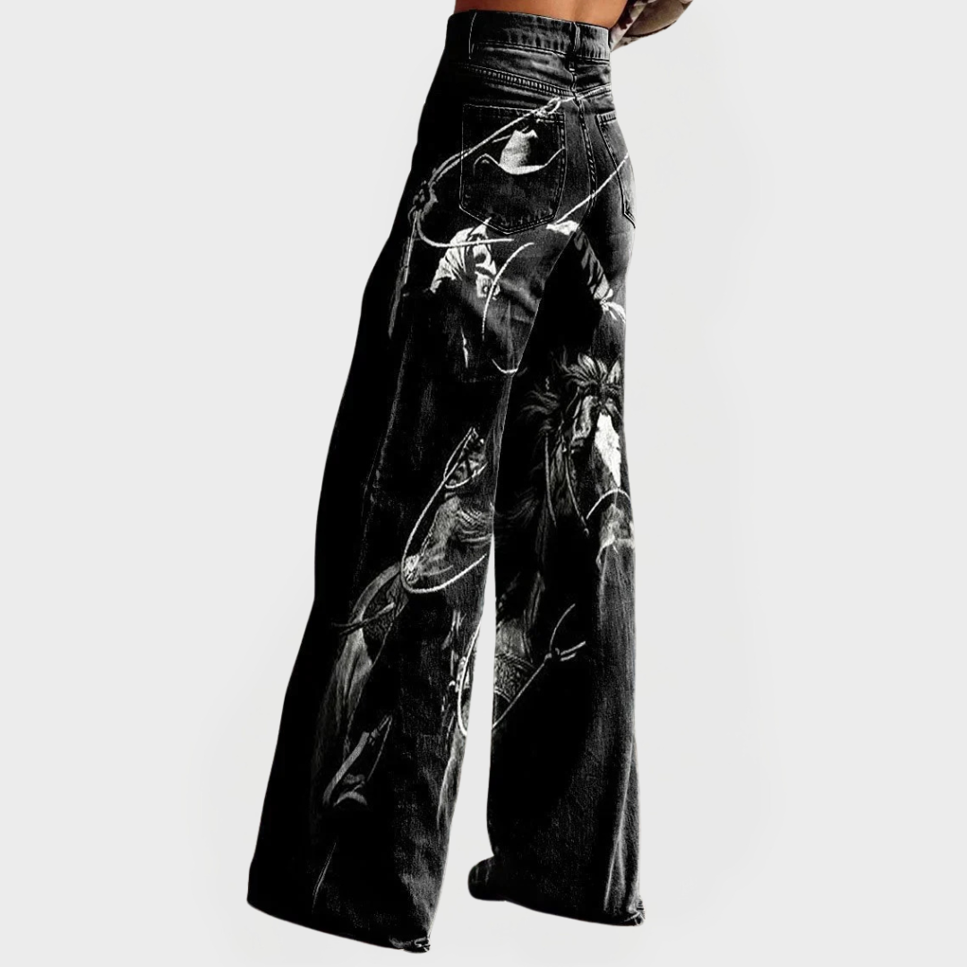 Elegantni Udobni Jeans z Motivom