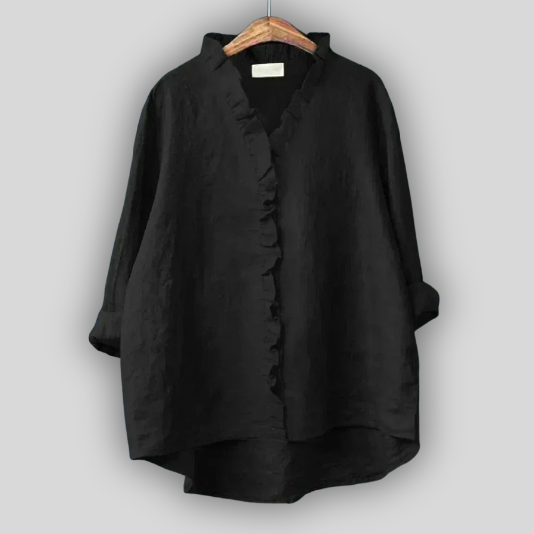 Earthy Elegance Linen Blouse