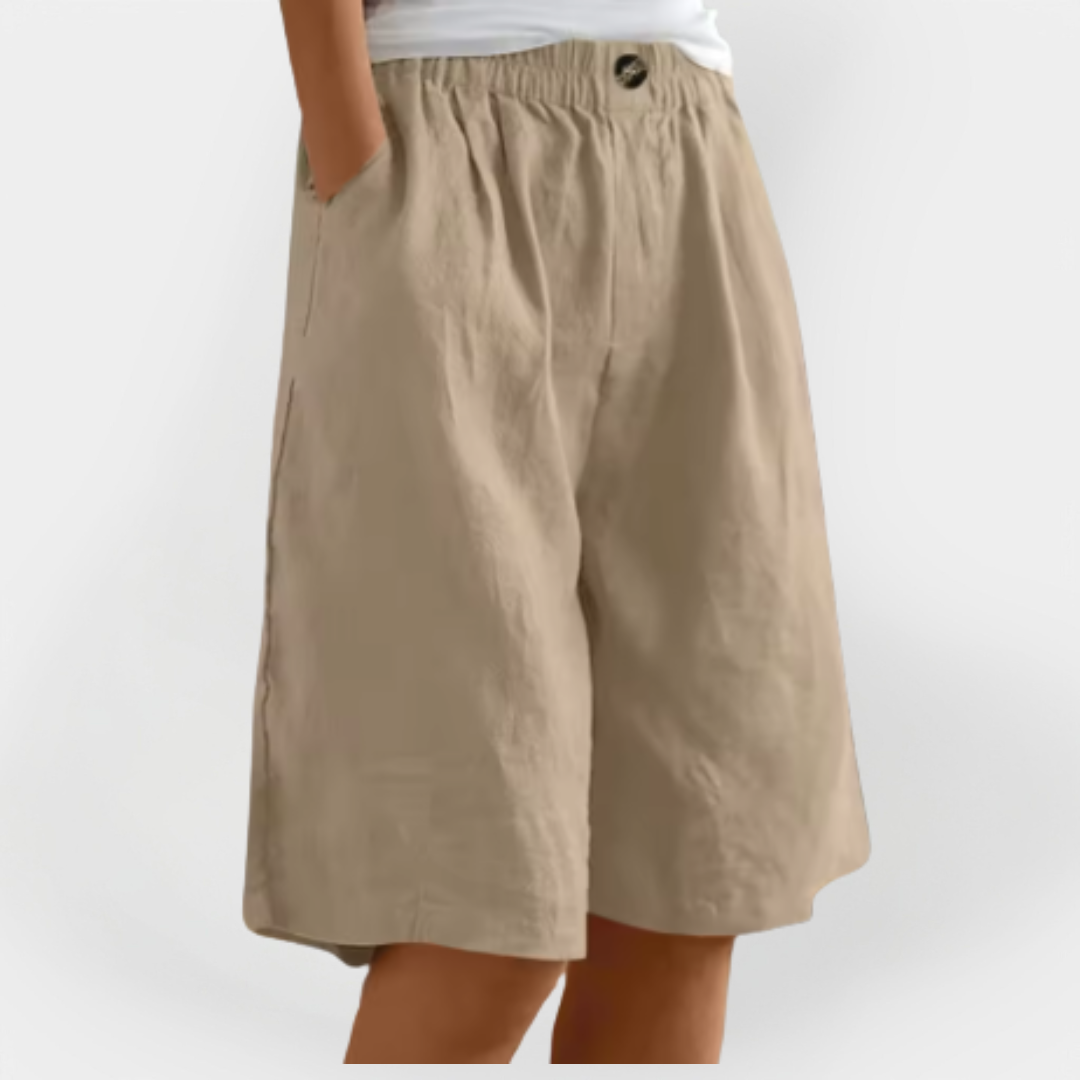 Linen Short Pants with Pockets