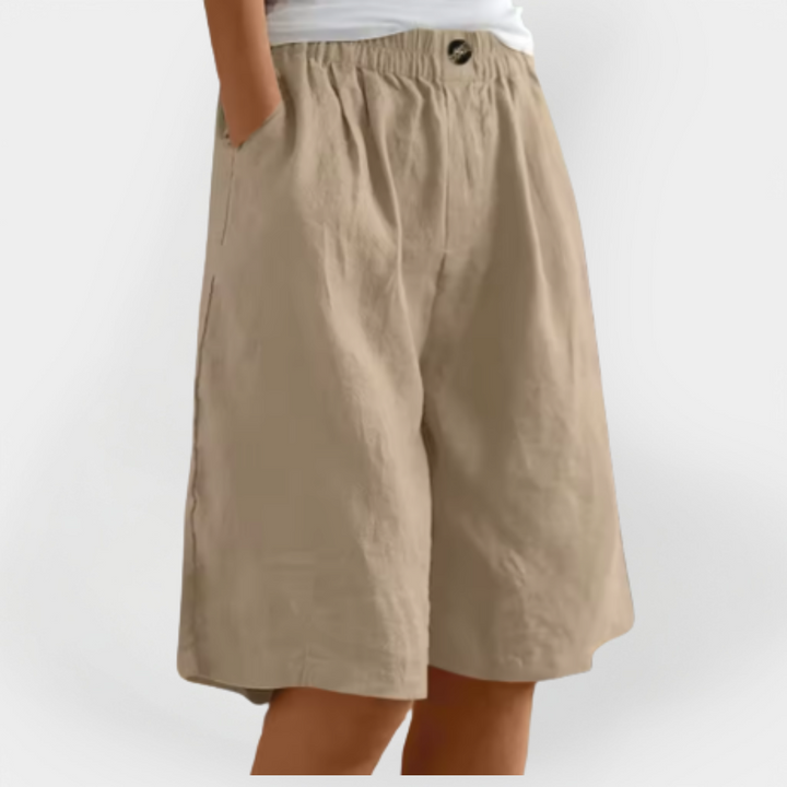 Linen Short Pants with Pockets