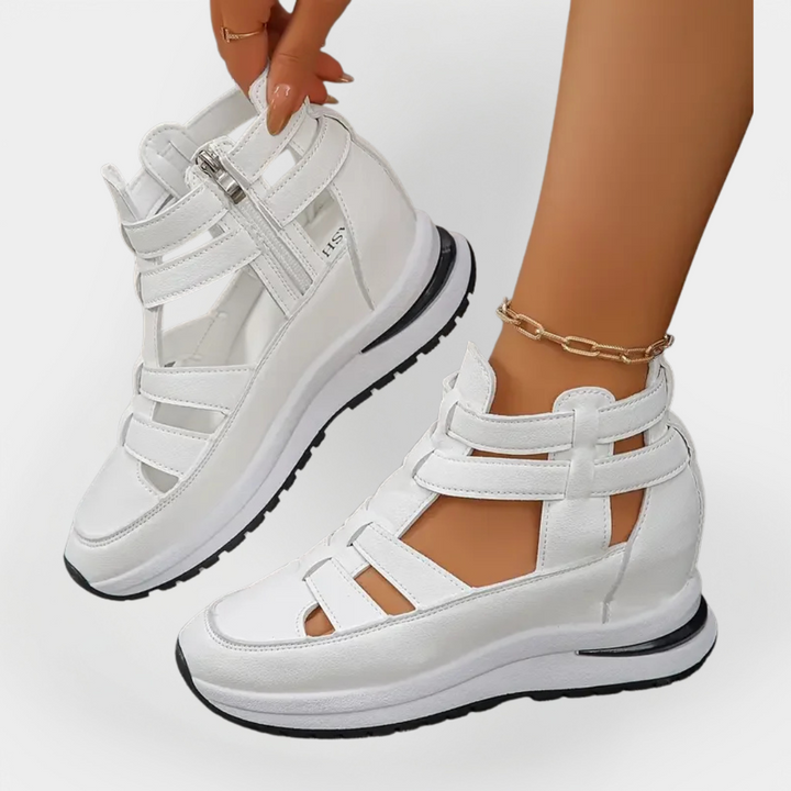 Elegantni Lahki Sandal s Peto in Stransko Zadrgo