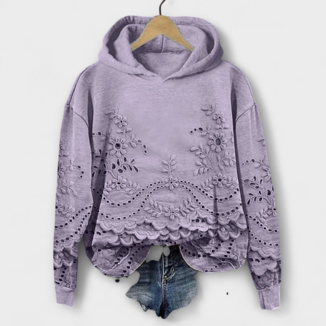 Retro Hoodie s cvetličnim vzorcem