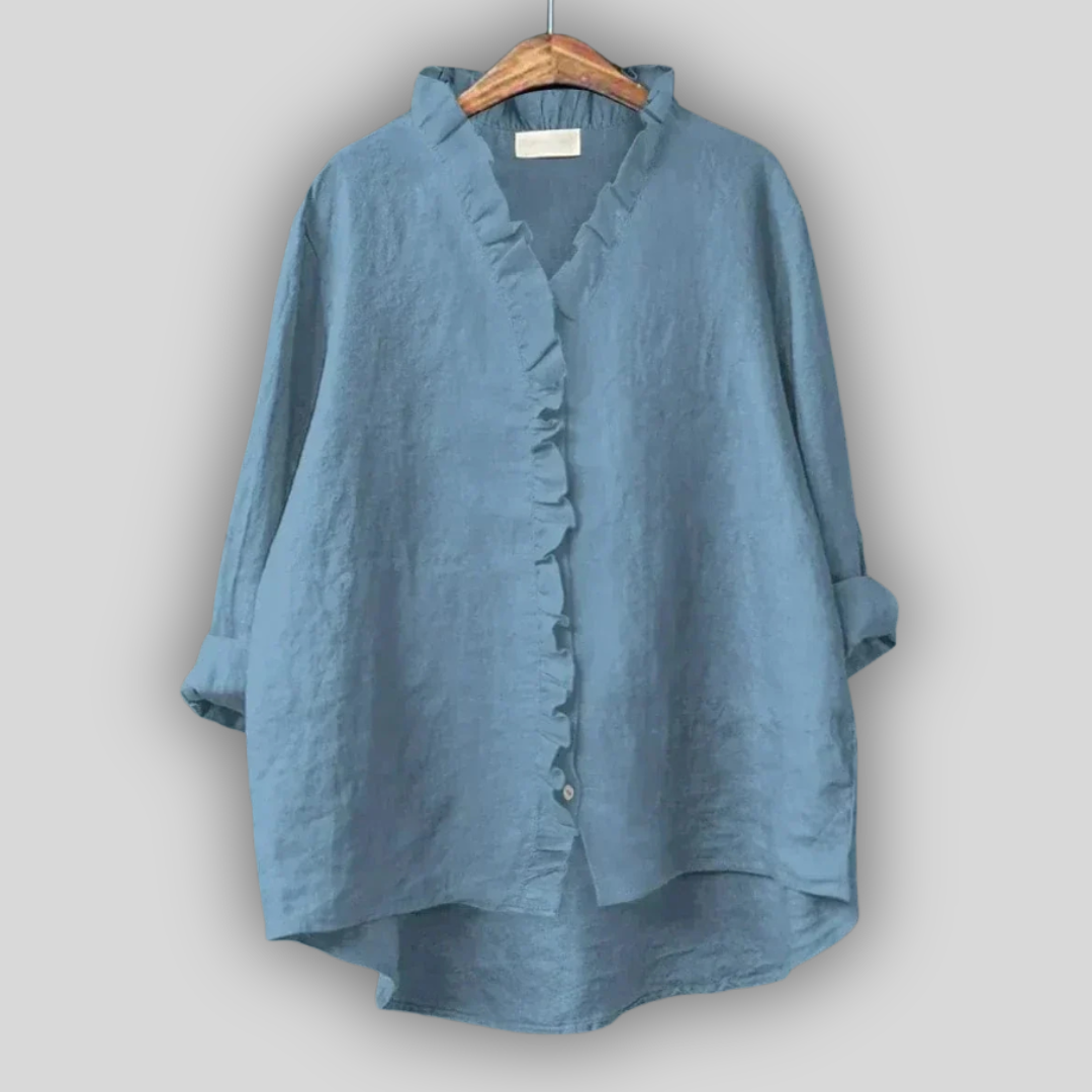 Earthy Elegance Linen Blouse