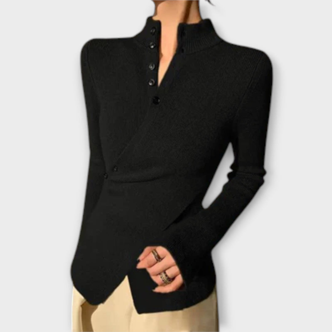 Michiko – Elegantna Slim Fit Pletena T-Shirt