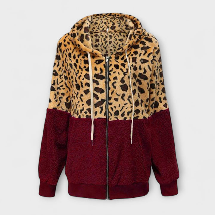 Lea - Pulover s kapuco v leopardjem vzorcu
