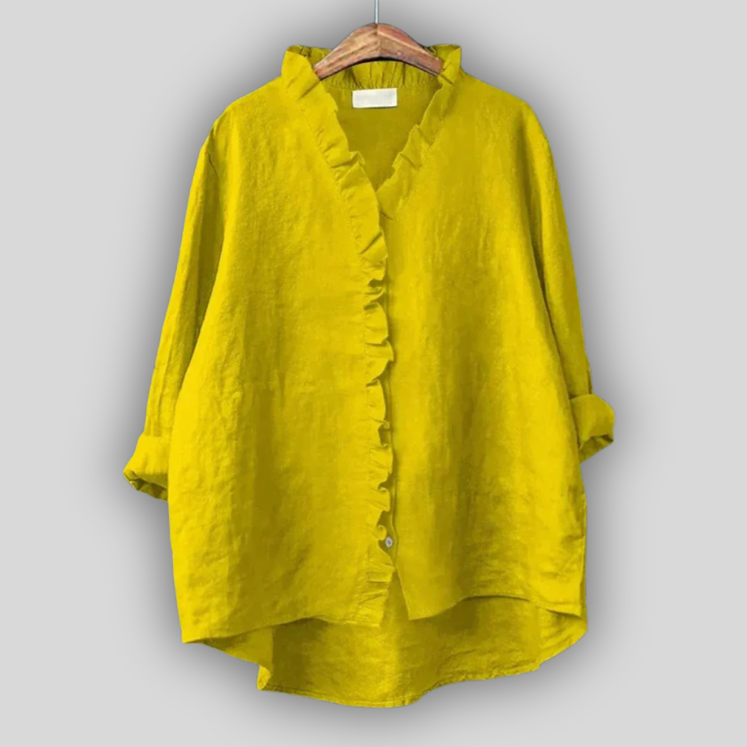 Earthy Elegance Linen Blouse