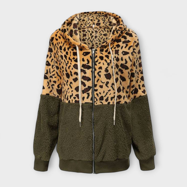 Lea - Pulover s kapuco v leopardjem vzorcu