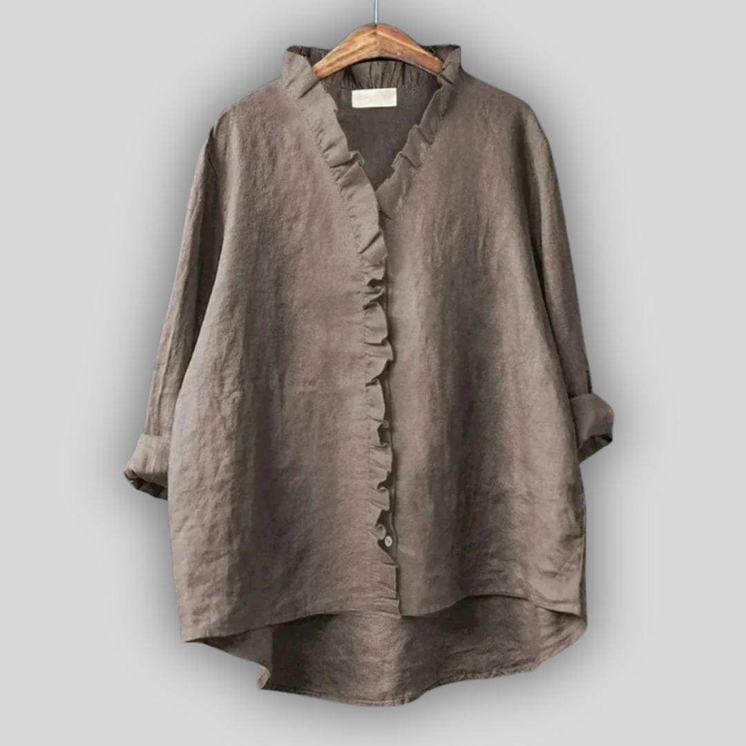Earthy Elegance Linen Blouse