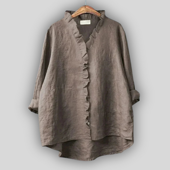 Earthy Elegance Linen Blouse