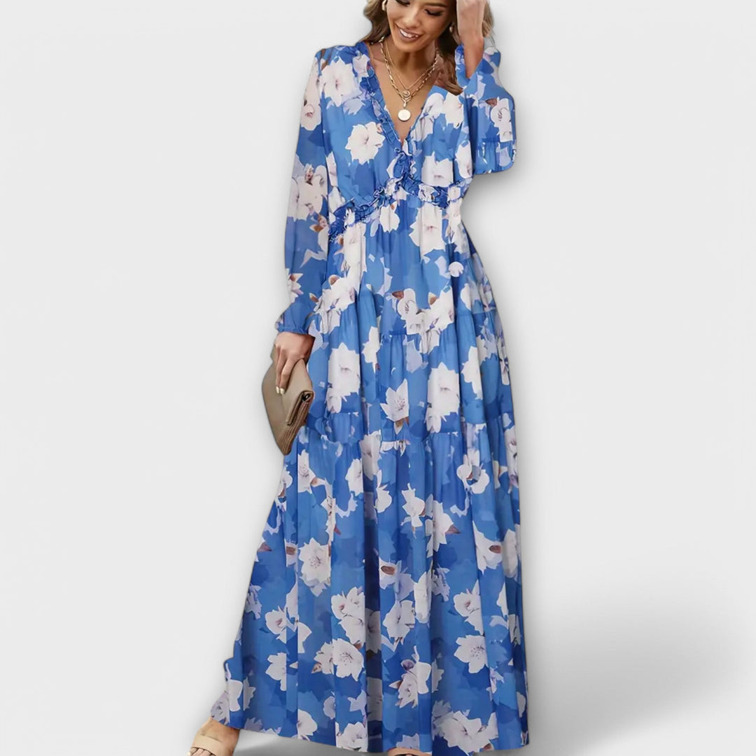 Maxi Dress with Floral Patterns