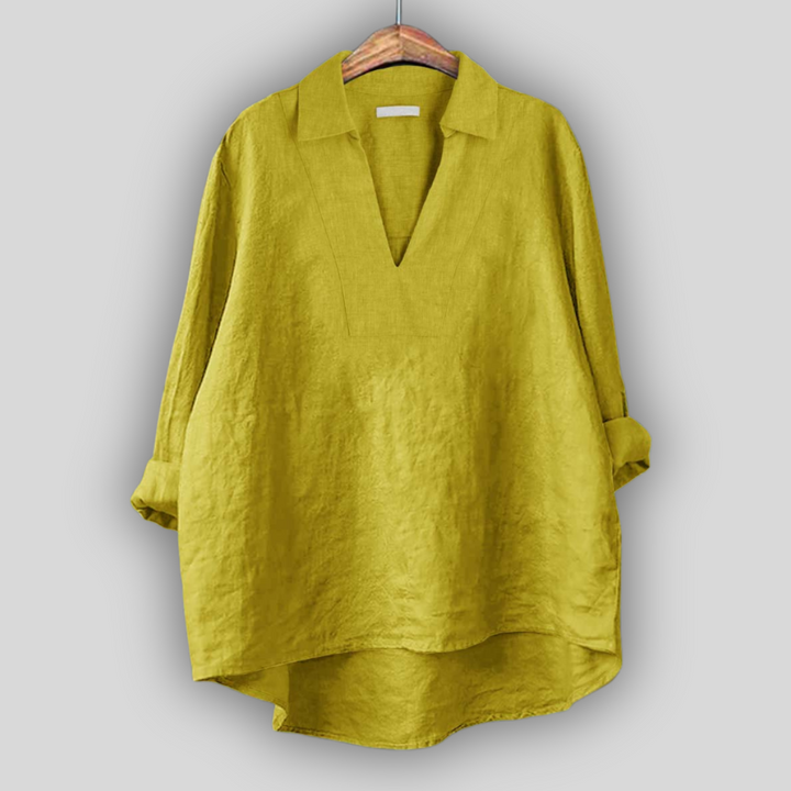 Elegant Silver Linen Blouse