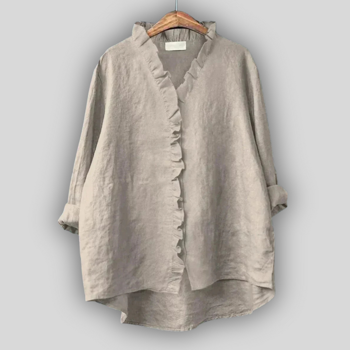 Earthy Elegance Linen Blouse
