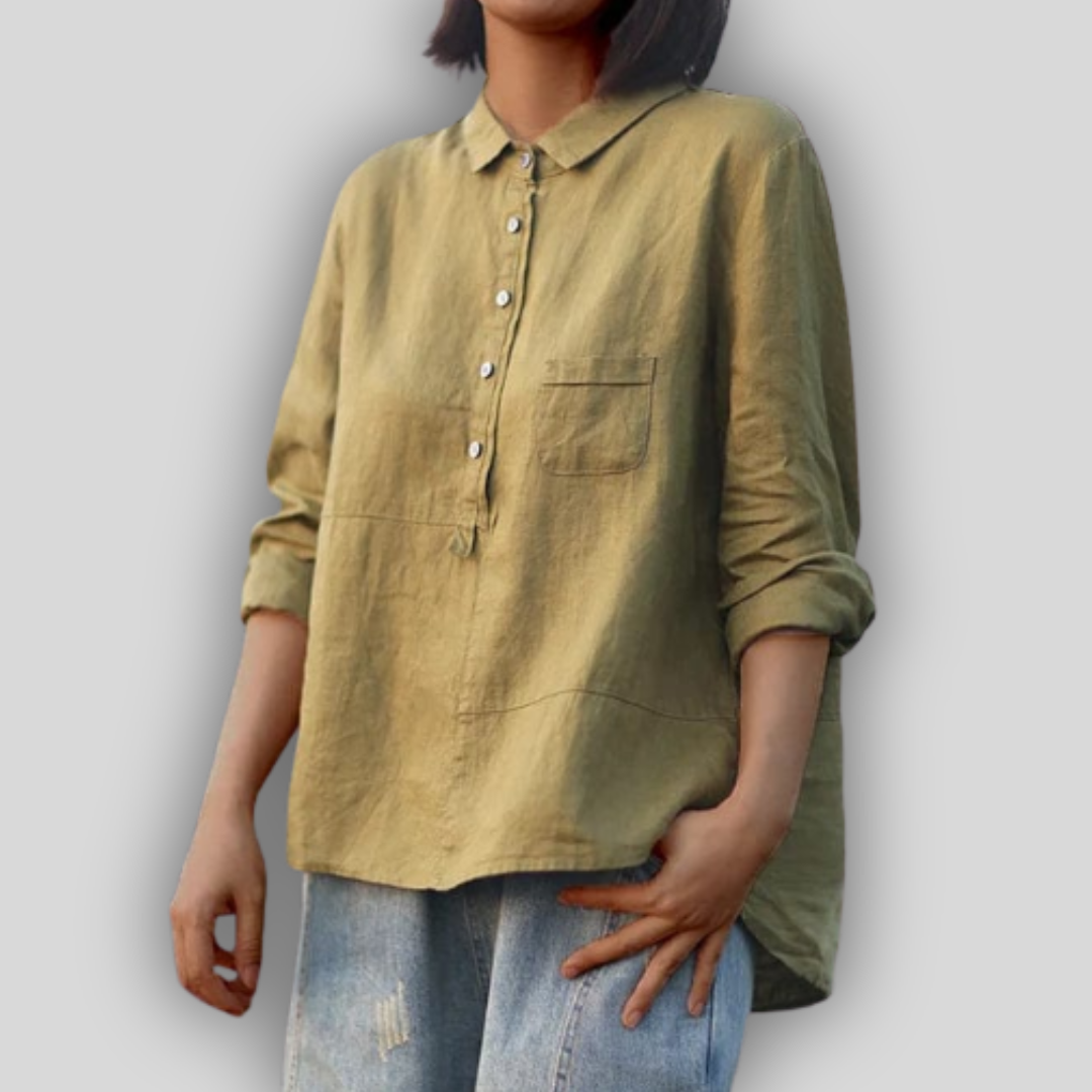 Zelena Preprosta Bluza iz Lina
