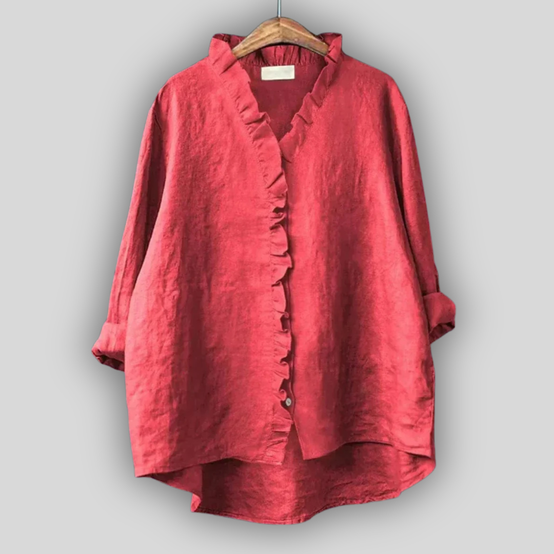 Earthy Elegance Linen Blouse