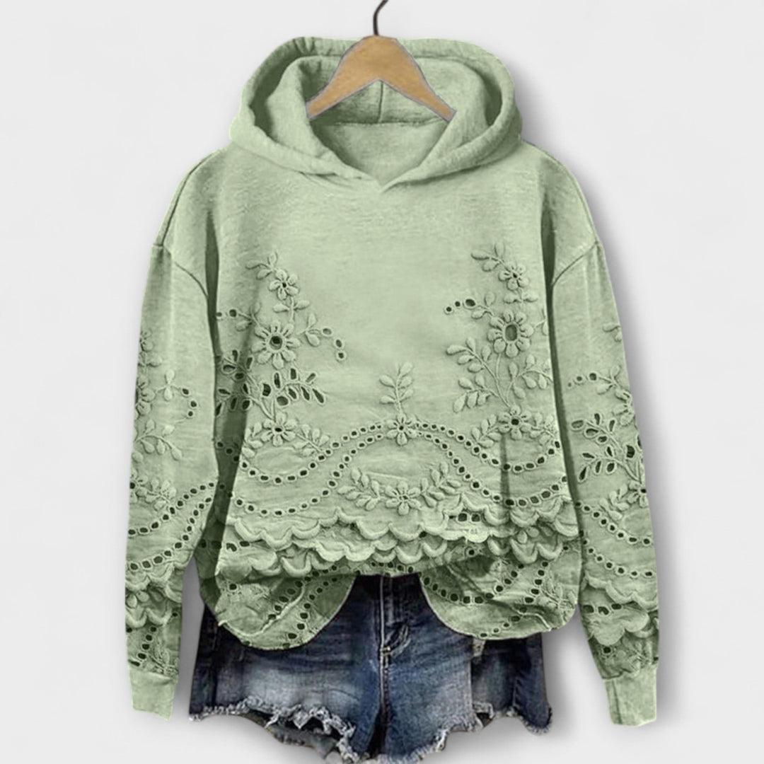 Elegantni Hoodie s Čipkastimi Detajli