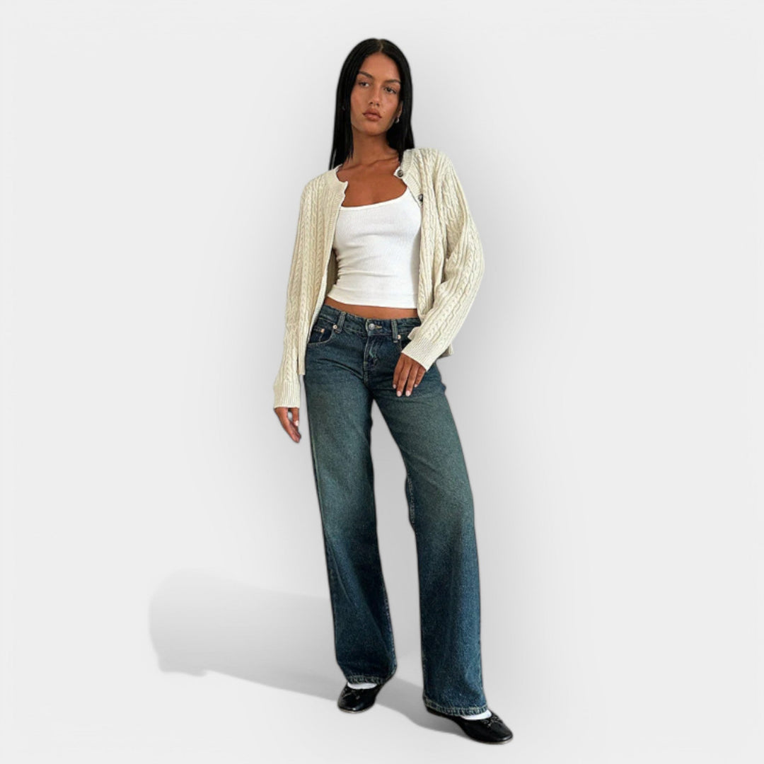 Jeans Hlače z Nizkim Pasom
