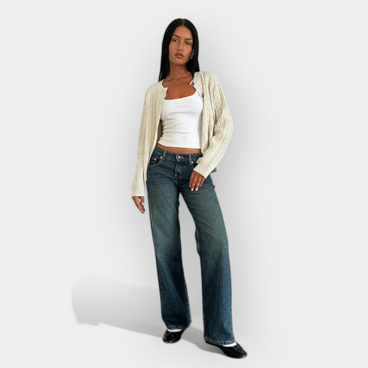 Jeans Hlače z Nizkim Pasom
