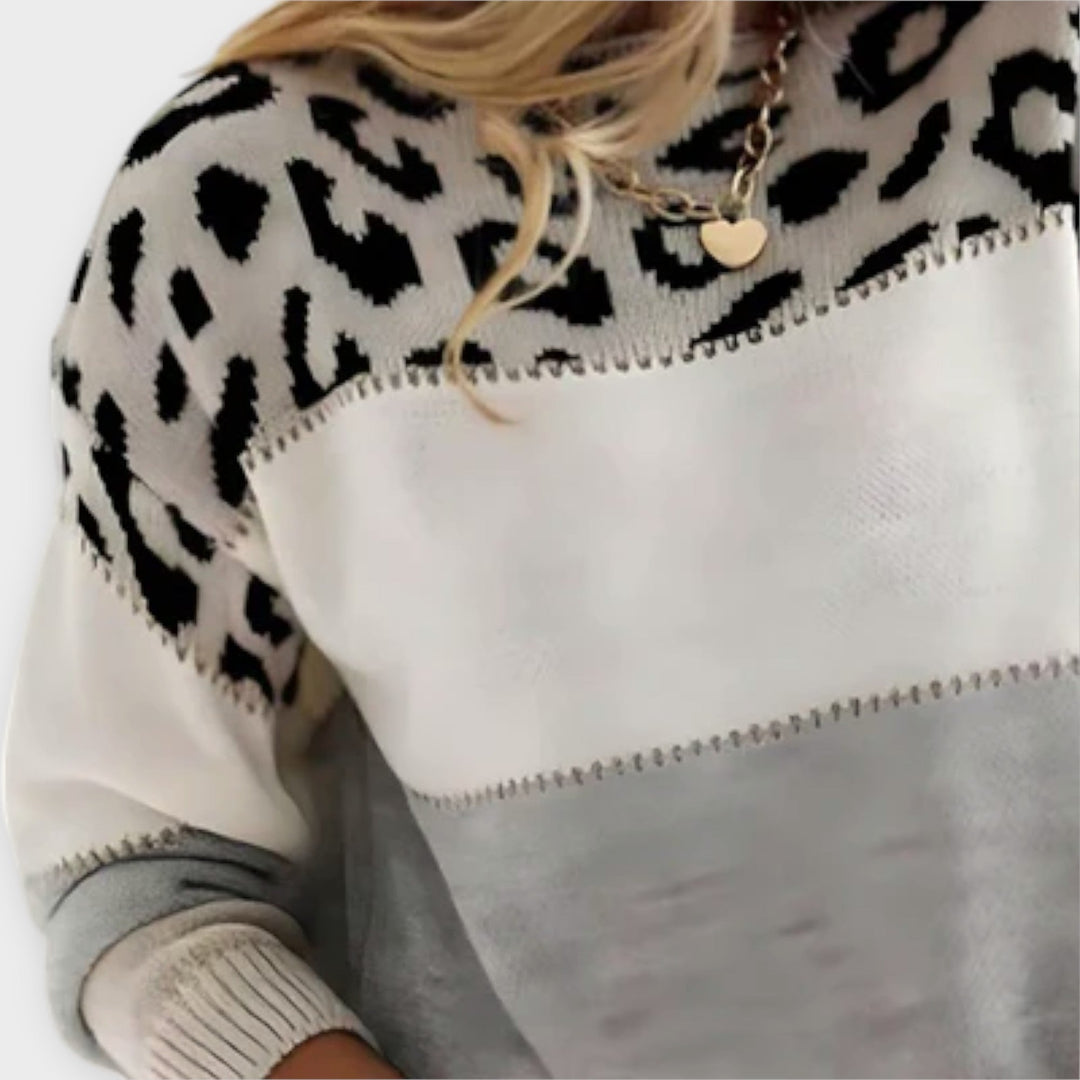 Cheyenne - Udoben pulover z leopardjim motivom