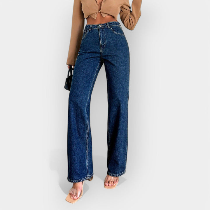Visok Pas Jeans s Širokim Udobnim Krojem