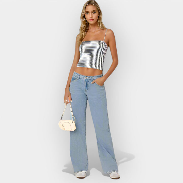 Jeans Hlače z Nizkim Pasom