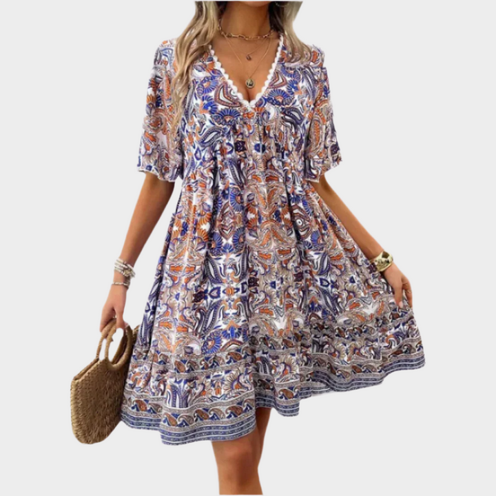 Mini obleka v vzorcu paisley