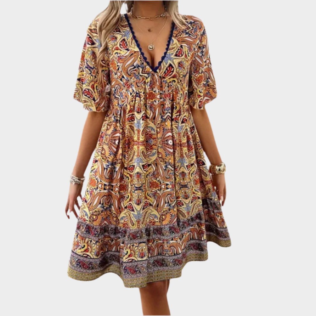 Mini obleka v vzorcu paisley