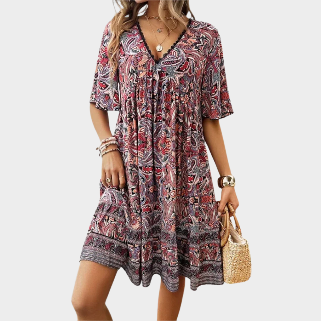 Mini obleka v vzorcu paisley