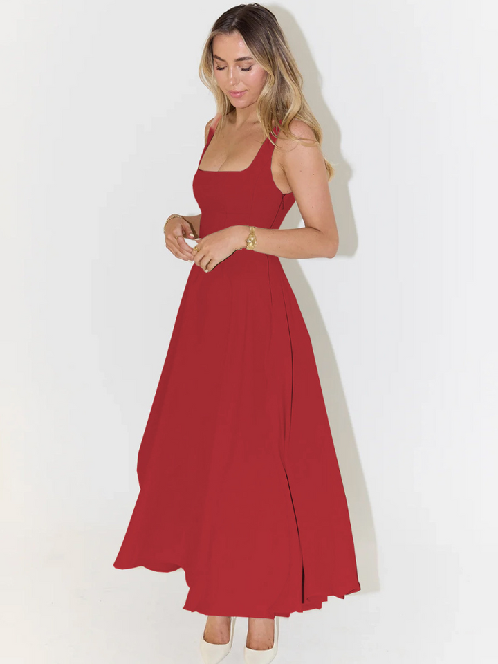 Romantična Midi Obleka z Elegantno Silhueto