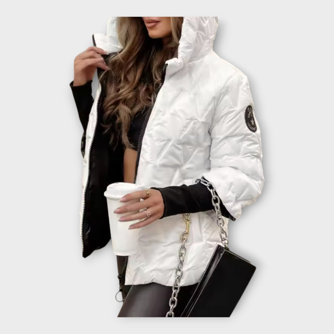 Elegantni quilted plašč s kapuco