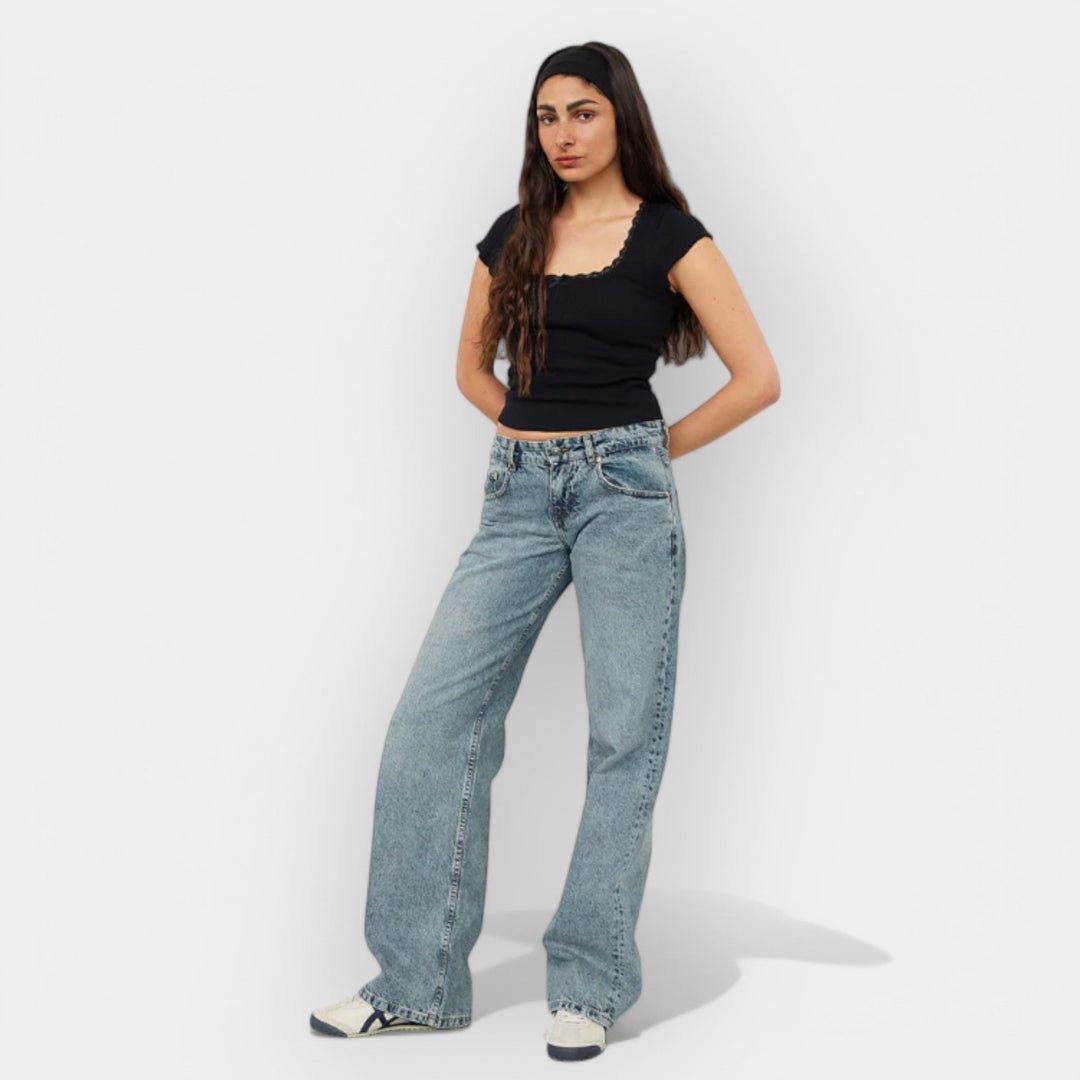 Jeans Hlače z Nizkim Pasom