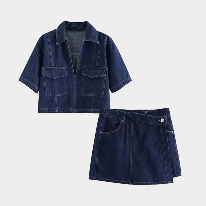 V-Neck Jeans Set