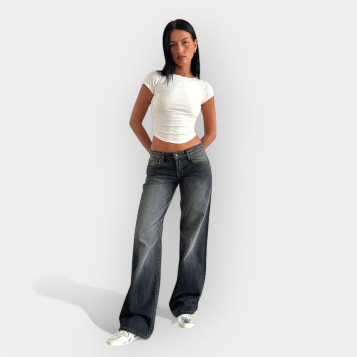 Jeans Hlače z Nizkim Pasom