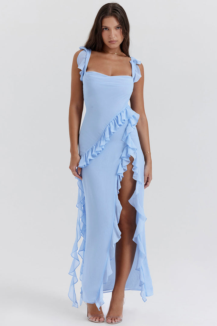 Meissa | Obleka z Asimetričnimi Ruffles