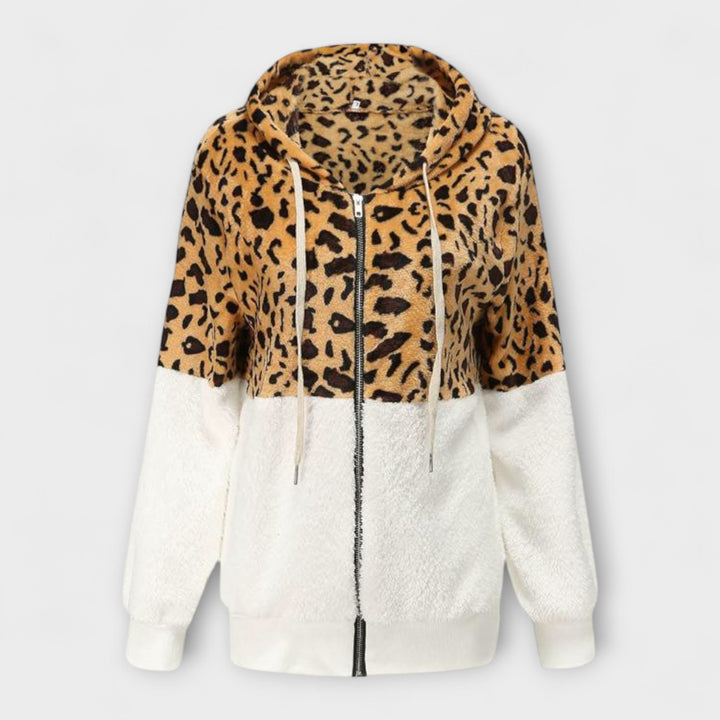 Lea - Pulover s kapuco v leopardjem vzorcu
