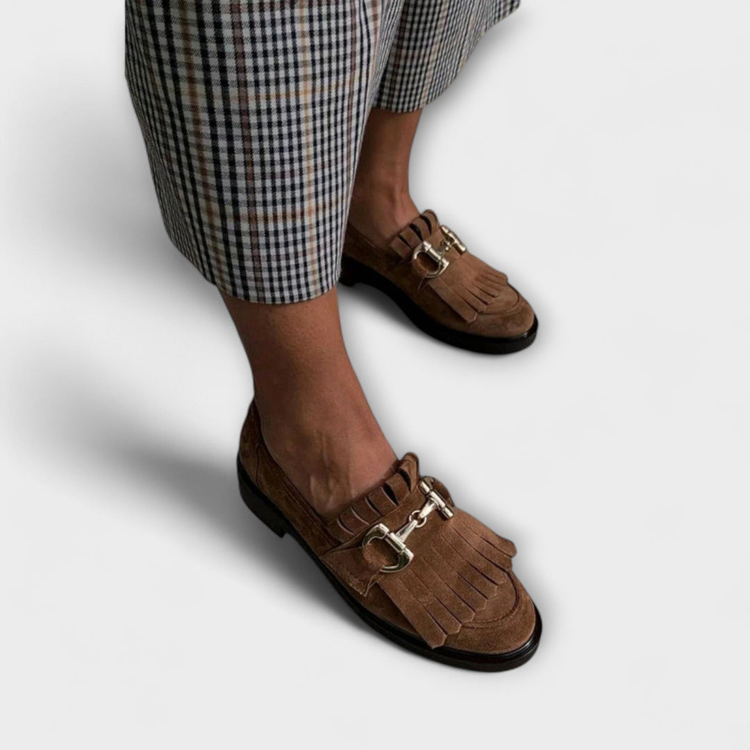 Fluer – Rjavi loafers s krožno konico