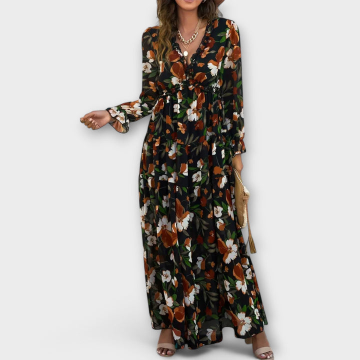 Maxi Dress with Floral Patterns