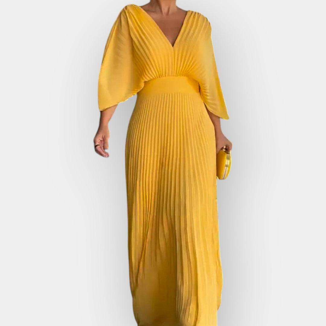 Stilna Plisirna Obleka z Eleganco