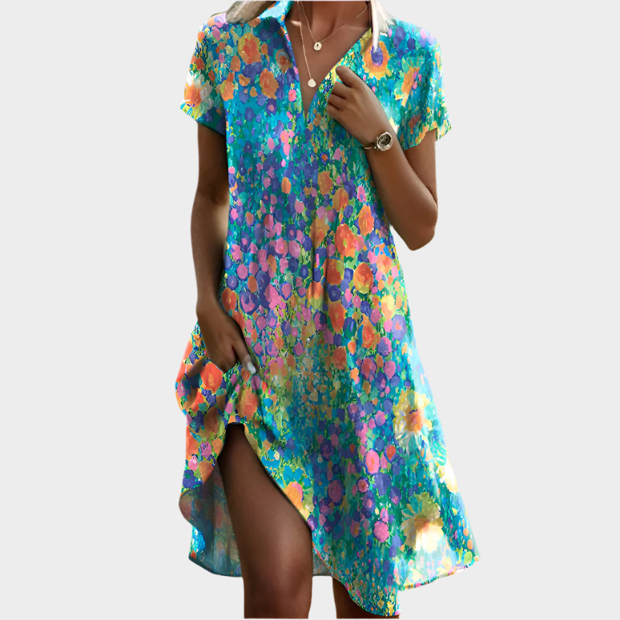 Retro Bohemian Top with V-Neck