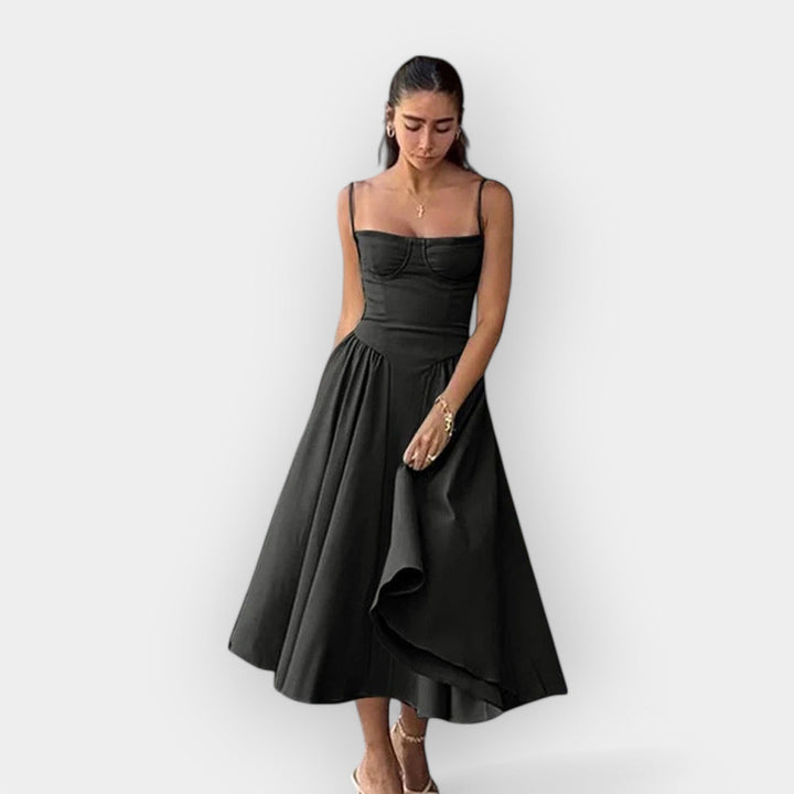 Elegantna midi obleka za poletne dni