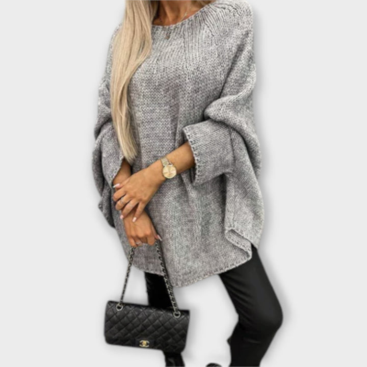 Izabel - Elegantni ženski pulover s krožnim izrezom