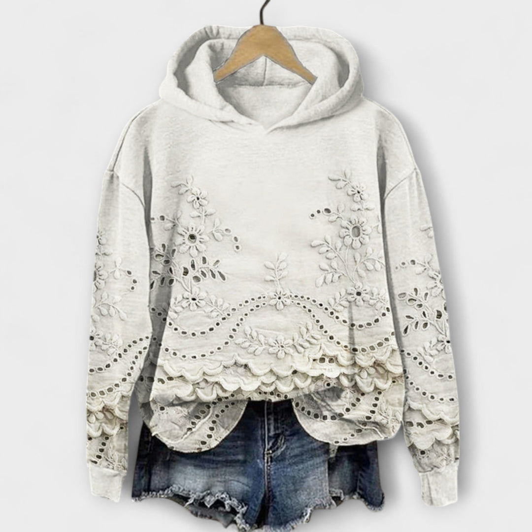 Elegantni Hoodie s Čipkastimi Detajli