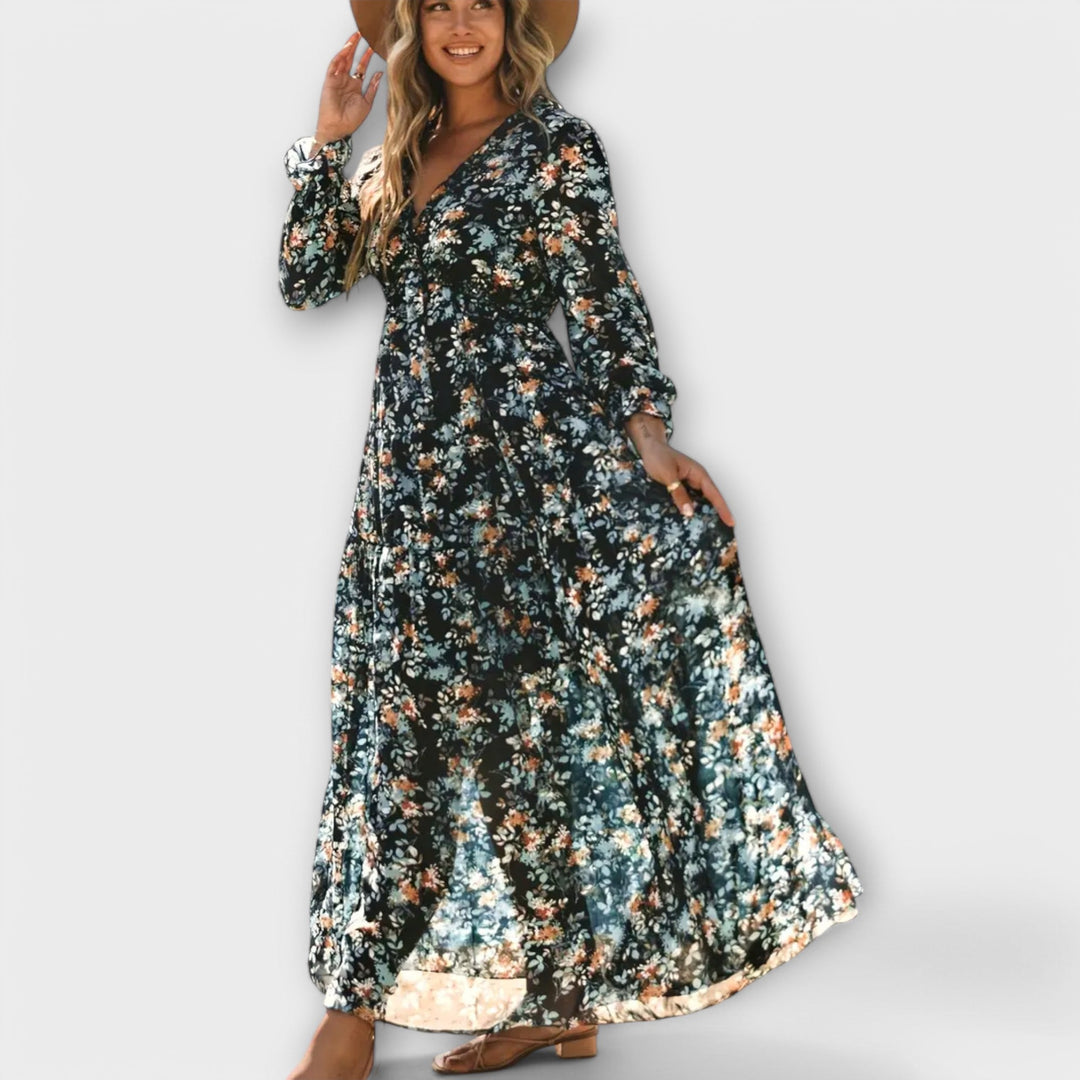 Maxi Dress with Floral Patterns