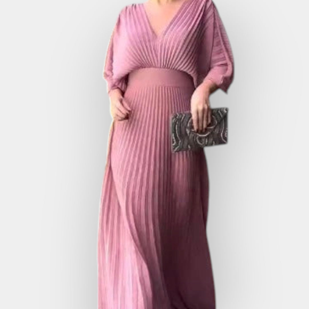 Stilna Plisirna Obleka z Eleganco