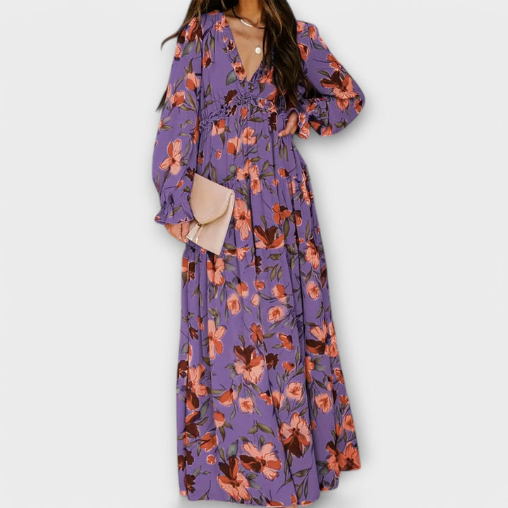 Maxi Dress with Floral Patterns