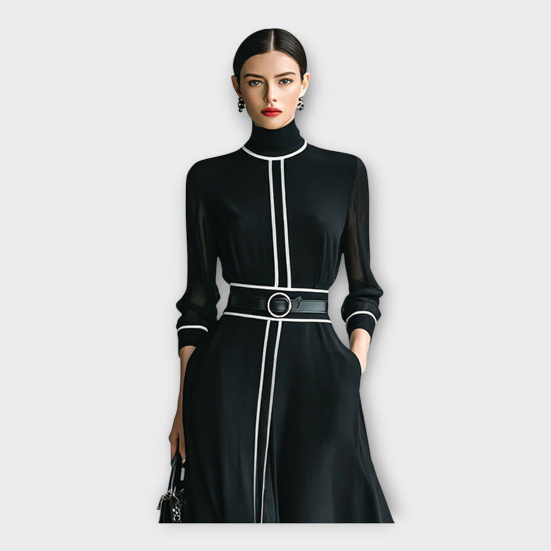 Minimalistično elegantna dolga obleka