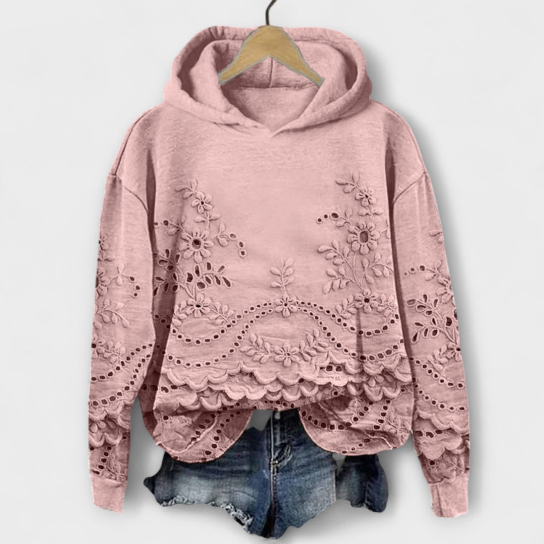 Retro Hoodie s cvetličnim vzorcem