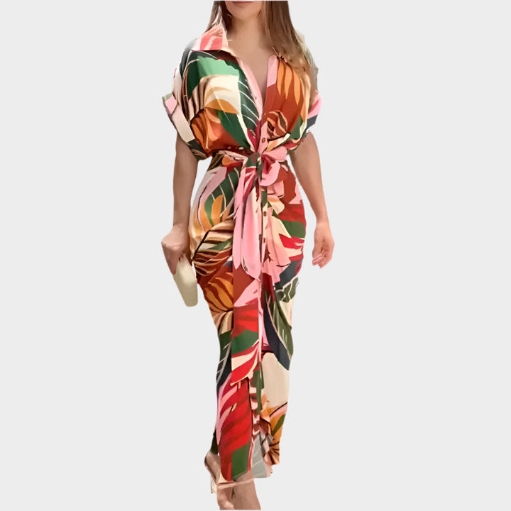Elegantna Obleka s Puff Ovratnikom